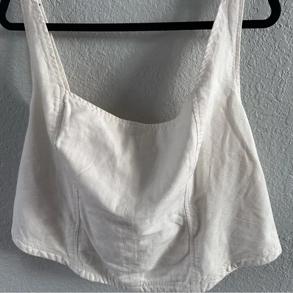 Pilcro by Anthropologie White Cotton Linen Corset Tank Top NWT Size 3X Plus - Picture 2 of 14